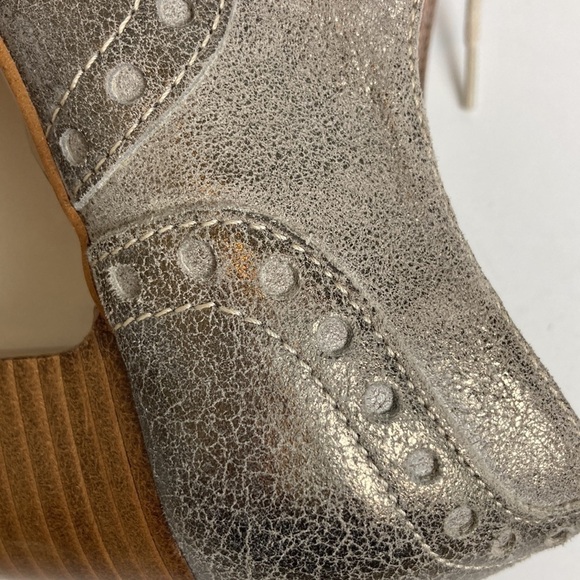 SUNDANCE Lucette Italian Leather Silver Oxford Lace-up Heels 38 Academia Preppy - Picture 11 of 14